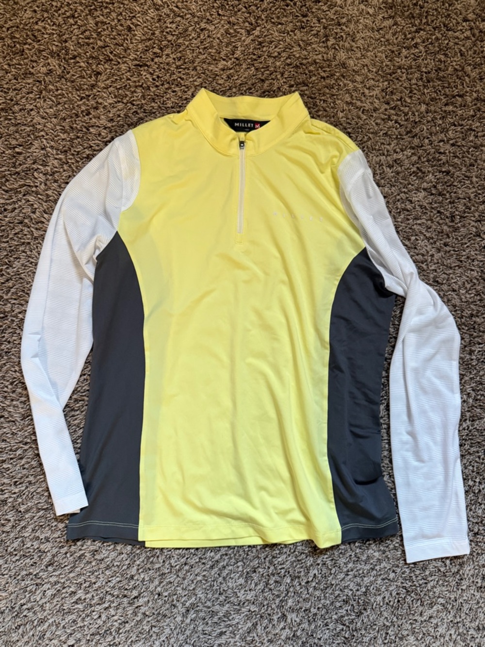 Millet Lightweight Yellow Quarter-Zip Long Sleeve Shirt